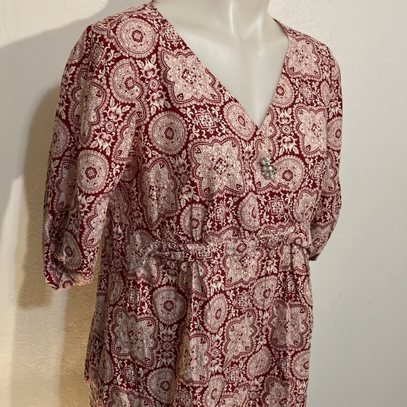 🌈 Motherhood 100% cotton top with surplice neck Large - Picture 2 of 5